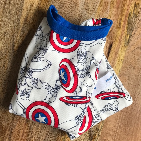 Gap Kids Captain America PJ Sleepwear 2 Piece Set Short Sleeve Boys 8 NWT